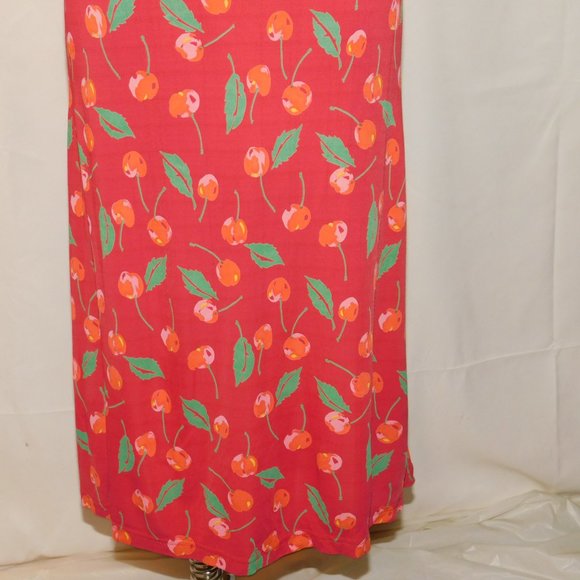 Free People Crossover Red Cherries Dress Size Medium - Picture 3 of 8